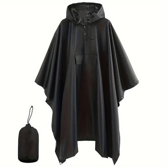 Waterproof Raincoat Poncho With Pockets - Picture 1 of 6